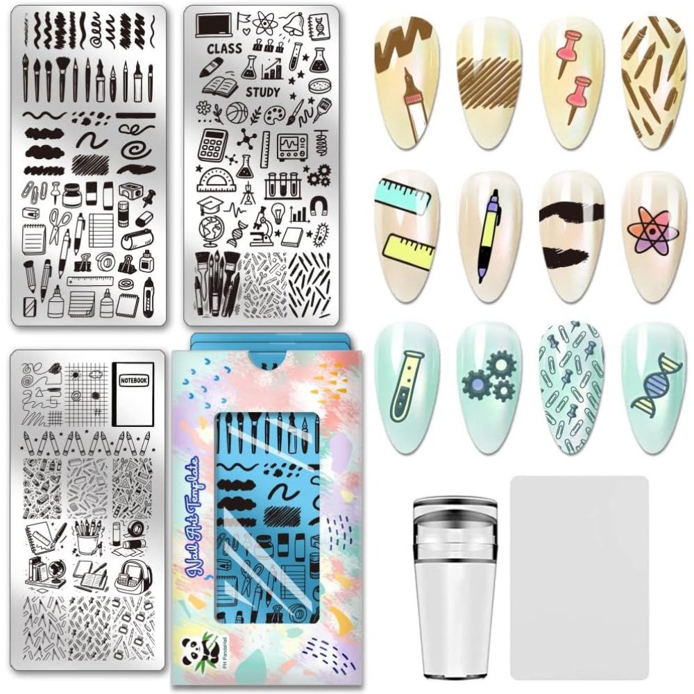 Stationery Books - 3pcs Stationery Nail Stamping Plates Pen