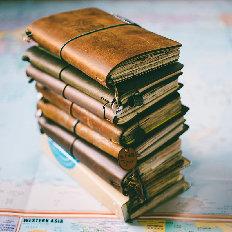 Vintage Leather Journal Notebook - Bị Lỗi Retro Bao Da Máy