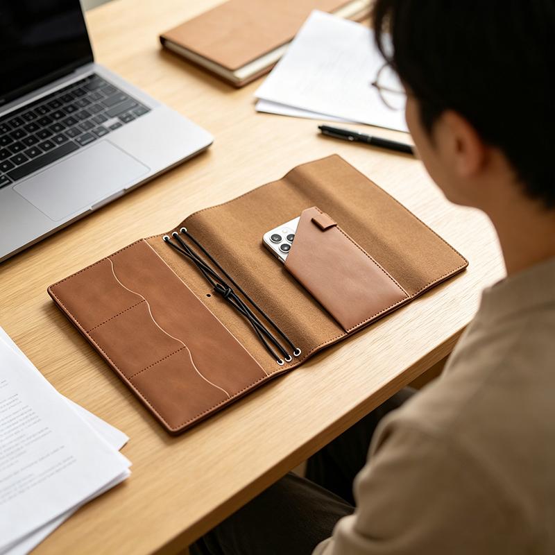 Vintage Leather Journal Notebook - Refillable Notebook Organizer Compact Crazy Horse